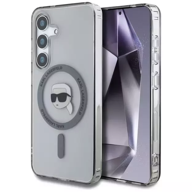 Case Karl Lagerfeld Button Karl Head Printed Logo MagSafe Samsung Galaxy S25 black