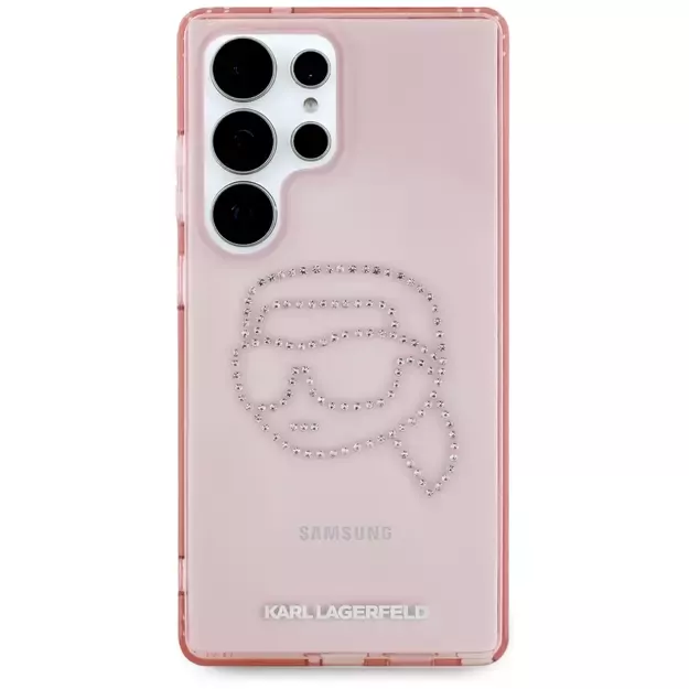 Karl Lagerfeld Rhinestones K. Head Logo Samsung Galaxy S25 Ultra Case Pink 9