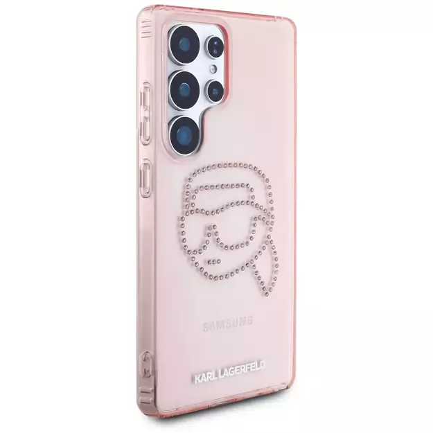 Karl Lagerfeld Rhinestones K. Head Logo Samsung Galaxy S25 Ultra Case Pink 10