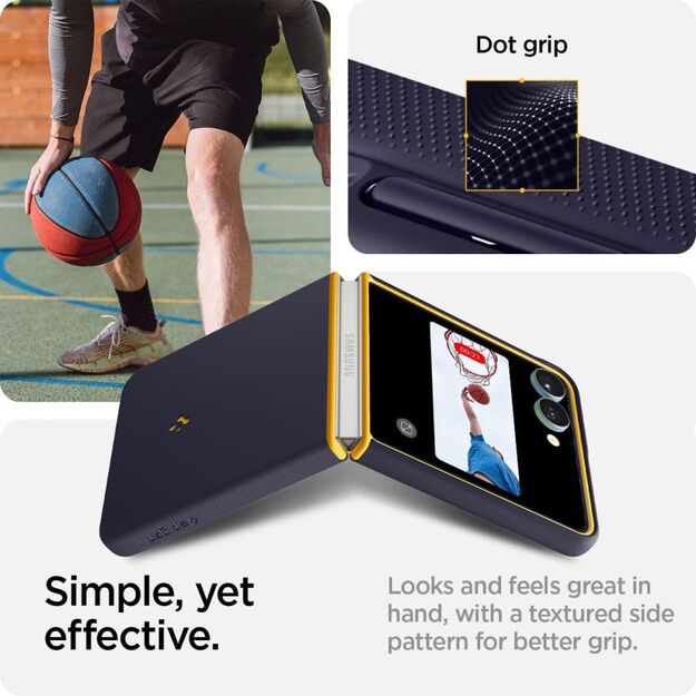 Nano Pop Mag MagSafe Case for Samsung Galaxy Z Flip 7 - Navy Blue and Yellow 3