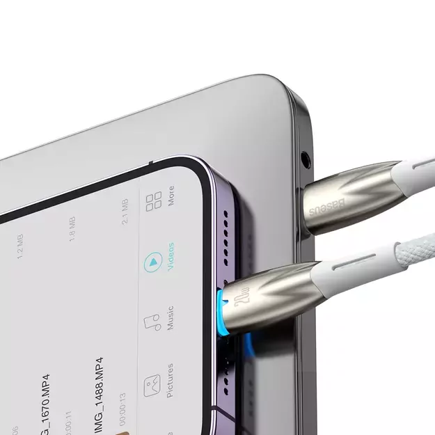 Baseus CADH000002 Lightning - USB-C PD cable 20W 480Mb/s 1m - white 9