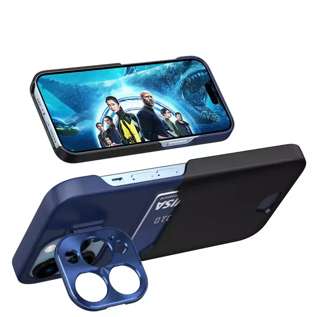 Leather Stand Case for Samsung Galaxy S23+ cover card wallet with stand blue 8