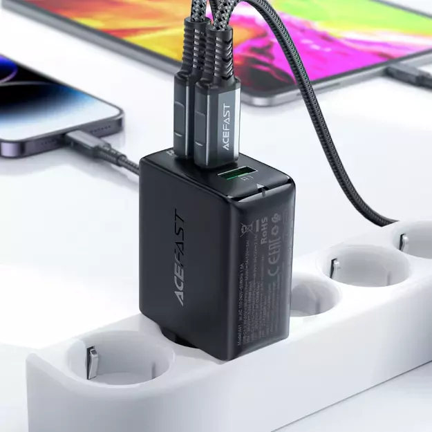 Acefast fast charger GaN (2x USB-C / USB-A) PPS / PD / QC4+ 65W white (A41) 6