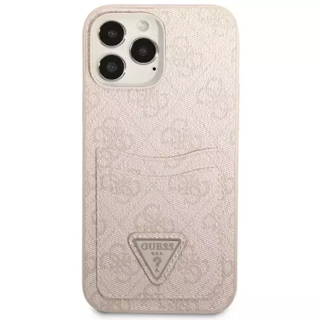 Guess 4G Triangle Logo Cardslot Case for iPhone 13 Pro / 13 - Pink 9