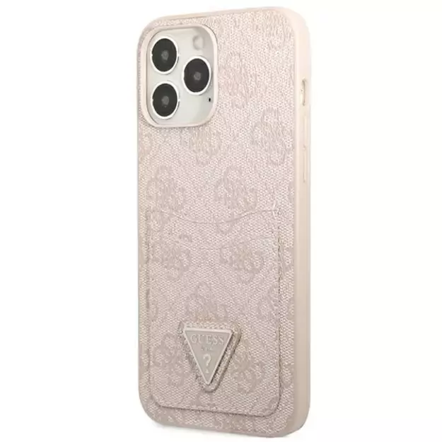 Guess 4G Triangle Logo Cardslot Case for iPhone 13 Pro / 13 - Pink 8