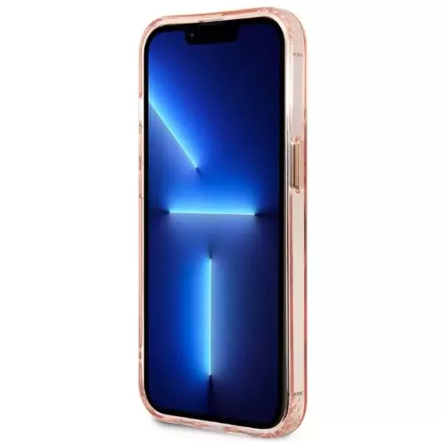 Guess GUHMP13LHTCMP iPhone 13 Pro / 13 6.1&quot  pink/pink hard case Gold Outline Translucent MagSafe 4