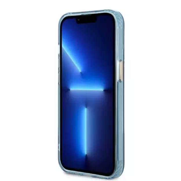 Guess Gold Outline Translucent MagSafe case for iPhone 13 - blue 11