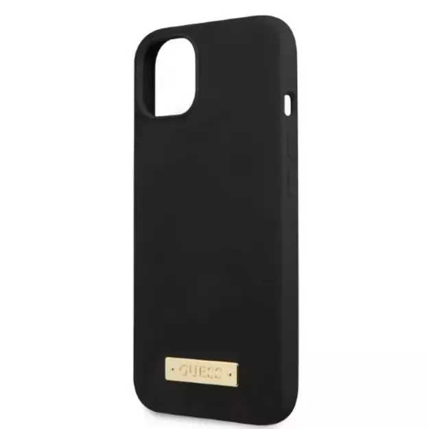 Guess Silicone Logo Plate MagSafe case for iPhone 13 mini - black 12