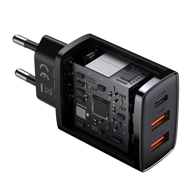 [AFTER RETURN] Baseus Compact quick charger 2x USB / USB Type C 30W 3A Power Delivery Quick Charge black (CCXJ-E01) 6