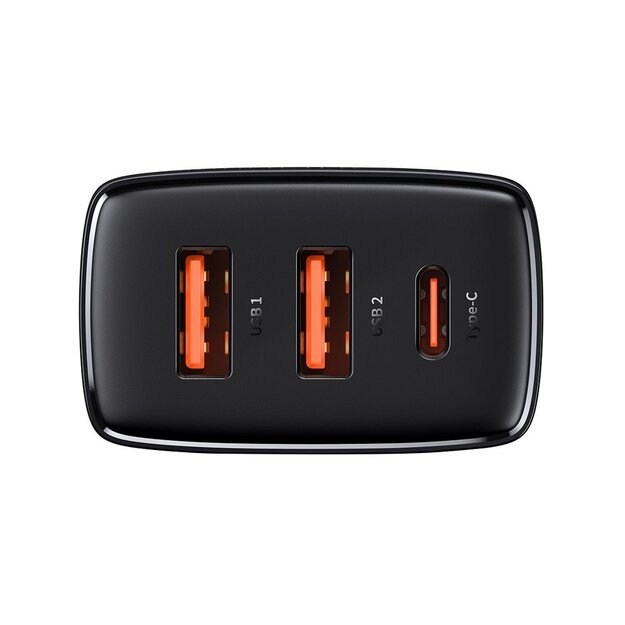 [AFTER RETURN] Baseus Compact quick charger 2x USB / USB Type C 30W 3A Power Delivery Quick Charge black (CCXJ-E01) 1