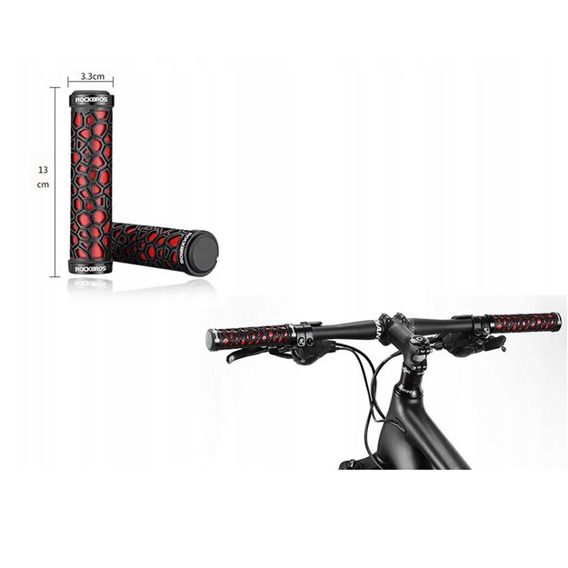 Rockbros 2017-14ARD bicycle grips - black and red 2