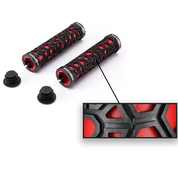 Rockbros 2017-14ARD bicycle grips - black and red 6