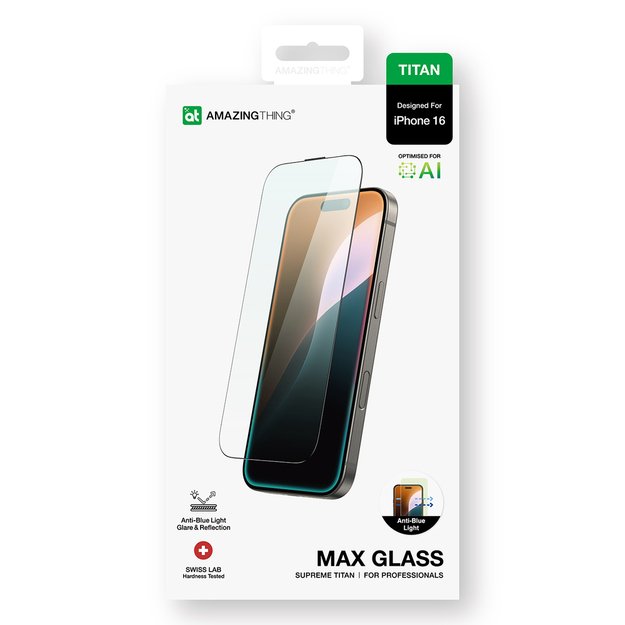 AmazingThing Titan Max Tempered Glass for iPhone 16 11