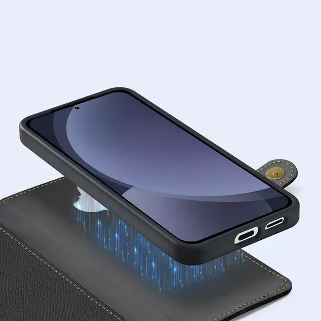 Dux Ducis Lawa Leather Case for Samsung Galaxy S25+ with Detachable Magnetic Wallet - Black 20