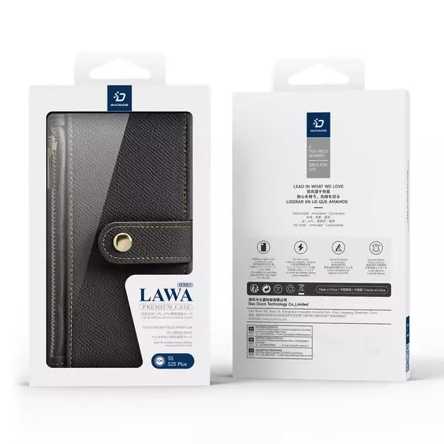 Dux Ducis Lawa Leather Case for Samsung Galaxy S25+ with Detachable Magnetic Wallet - Black 24