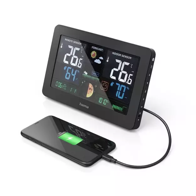 Hama Premium Weather Station with USB - Black 7