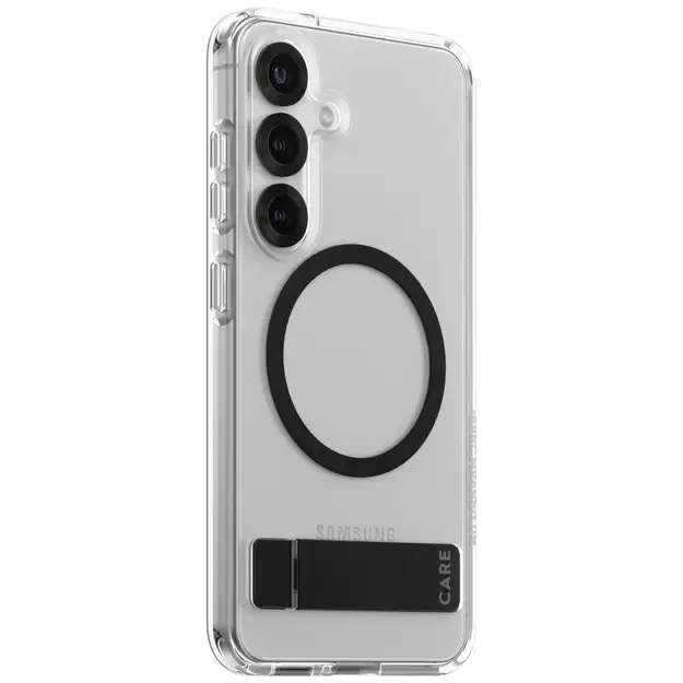 CARE by PanzerGlass Feature Black Kickstand &amp  QI Case for Samsung Galaxy S25 - Transparent 4