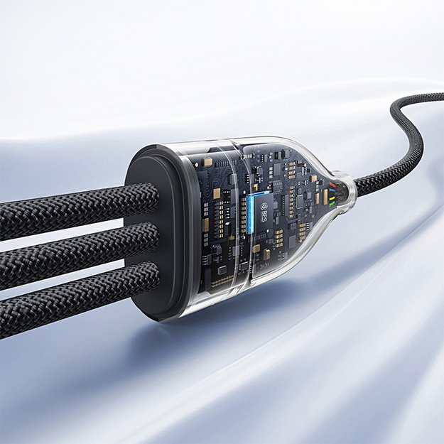 Baseus Flash Series 3 3in1 cable 100W USB-C - USB-C+USB-C+ Lightning 1.5m + 3 x 0.25 m - black 8