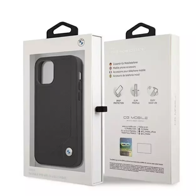 Etui BMW BMHCP12SRCDPK iPhone 12 mini 5,4  czarny/black hardcase Leather Deboss 14