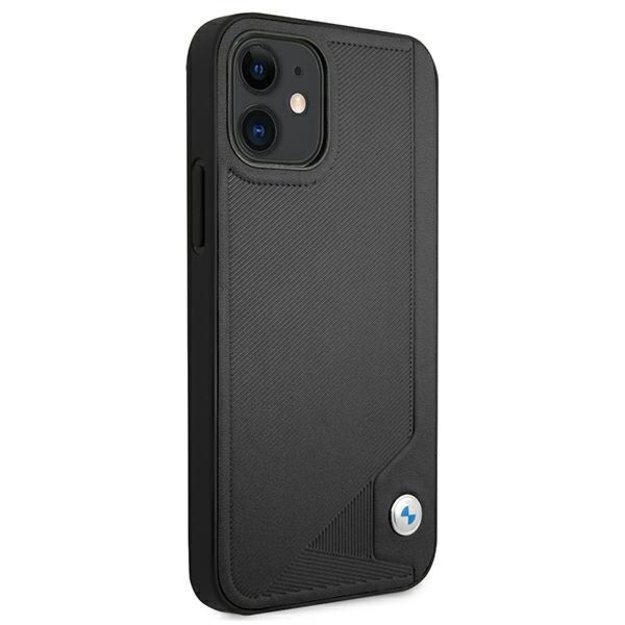 Etui BMW BMHCP12SRCDPK iPhone 12 mini 5,4  czarny/black hardcase Leather Deboss 3
