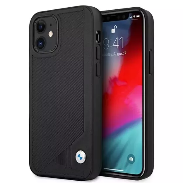 Etui BMW BMHCP12SRCDPK iPhone 12 mini 5,4  czarny/black hardcase Leather Deboss