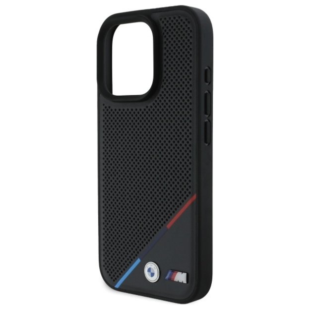 BMW M Perforated Tricolor Line MagSafe Case for iPhone 16 Pro Max - Black 5