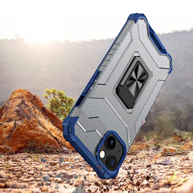 Crystal Ring Case Kickstand Tough Rugged Cover for iPhone 12 mini blue 1
