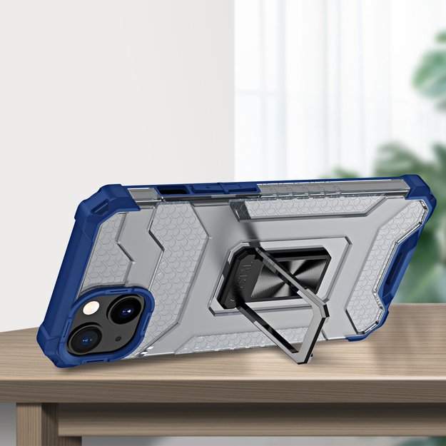 Crystal Ring Case Kickstand Tough Rugged Cover for iPhone 12 mini blue 6