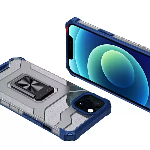 Crystal Ring Case Kickstand Tough Rugged Cover for iPhone 12 mini blue 10