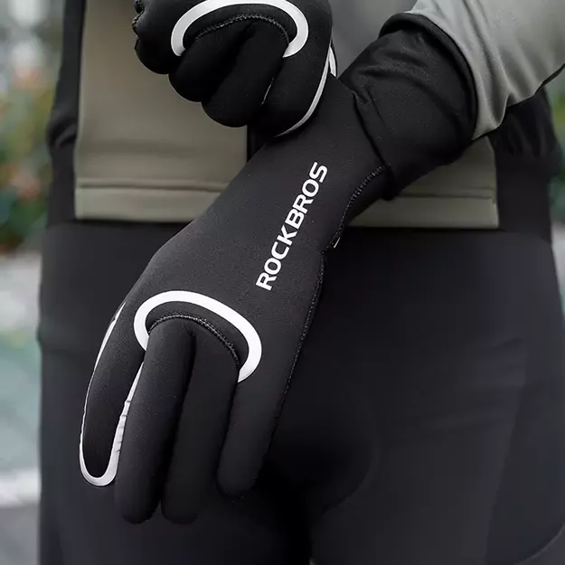 Rockbros full waterproof cycling gloves, size: XXL - black 4