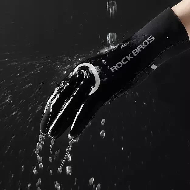 Rockbros full waterproof cycling gloves, size: XXL - black 7