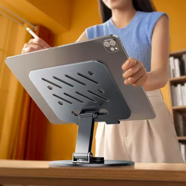 Wozinsky WRS-DSY84SS 360° Rotating Aluminum Tablet Stand - Gray 5