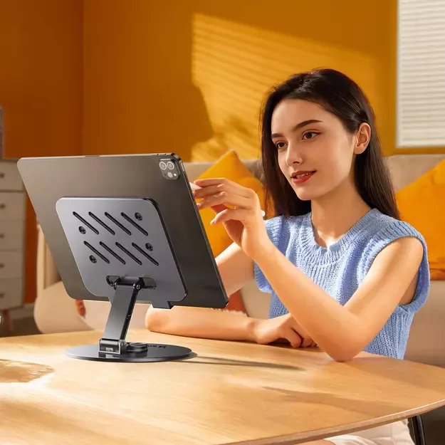 Wozinsky WRS-DSY84SS 360° Rotating Aluminum Tablet Stand - Gray 3