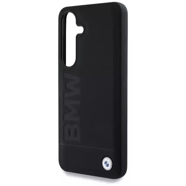BMW Leather Big Wordmark Case for Samsung Galaxy S25+ - Black 5