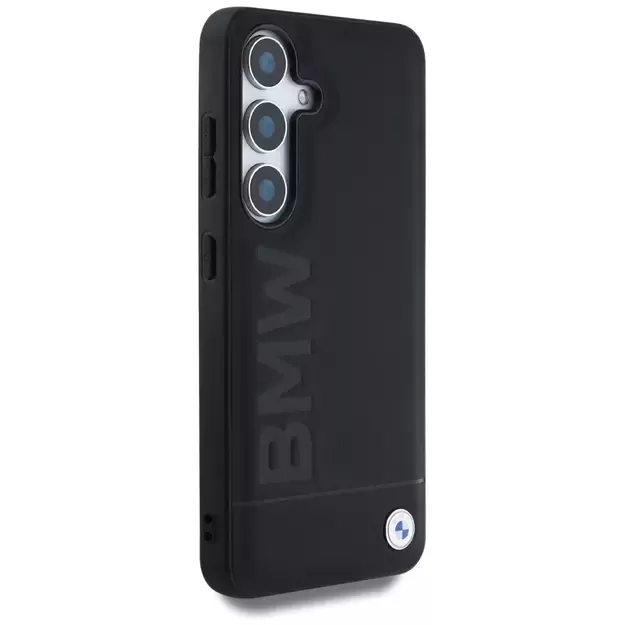 BMW Leather Big Wordmark Case for Samsung Galaxy S25+ - Black 3