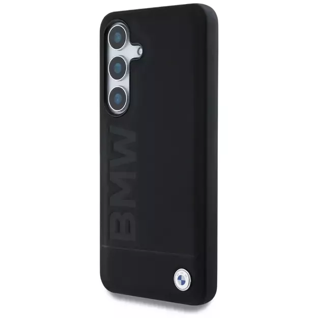 BMW Leather Big Wordmark Case for Samsung Galaxy S25+ - Black 1
