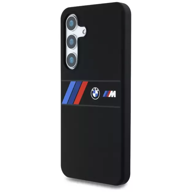 BMW Silicone Middle Tricolor Stripes MagSafe Case for Samsung Galaxy S25 - Black 2