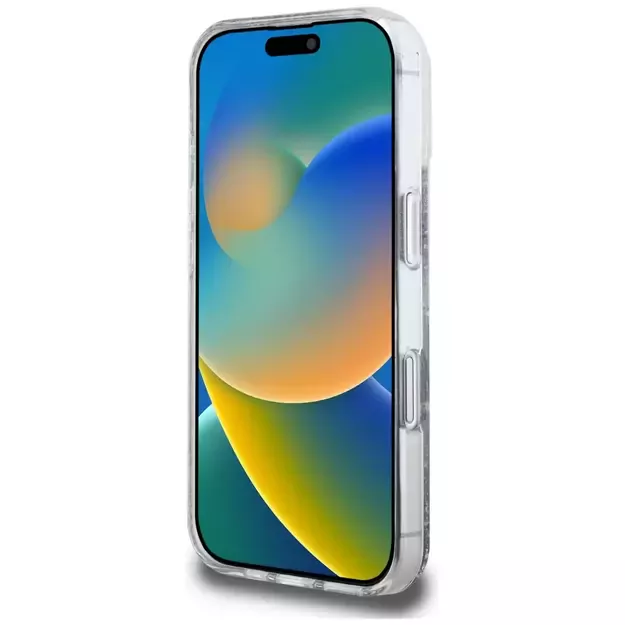 Guess HC Resin Bottom Glitter MagSafe case for iPhone 16 - silver 4