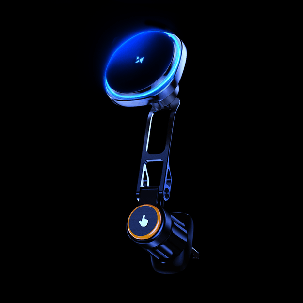 Wozinsky WCT5-6S2Y Car Holder with Qi/MagSafe 15W Wireless Charger and Air Vent Fan - Black 2