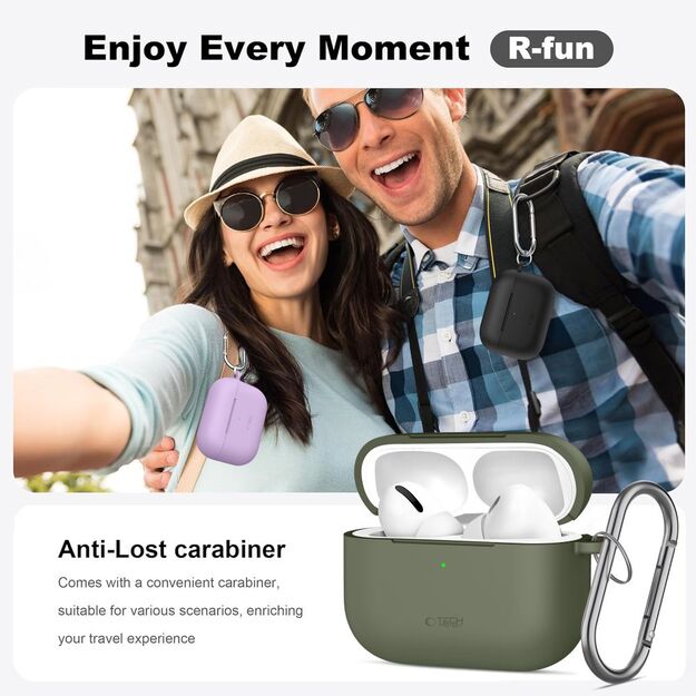 Tech-Protect Silicone Hook Case for AirPods Pro - Olive 6