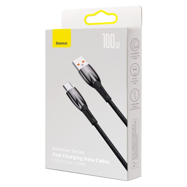 [RETURNED ITEM] Baseus Glimmer Series Fast Charging Cable USB-A - USB-C 100W 480Mbps 2m black 4