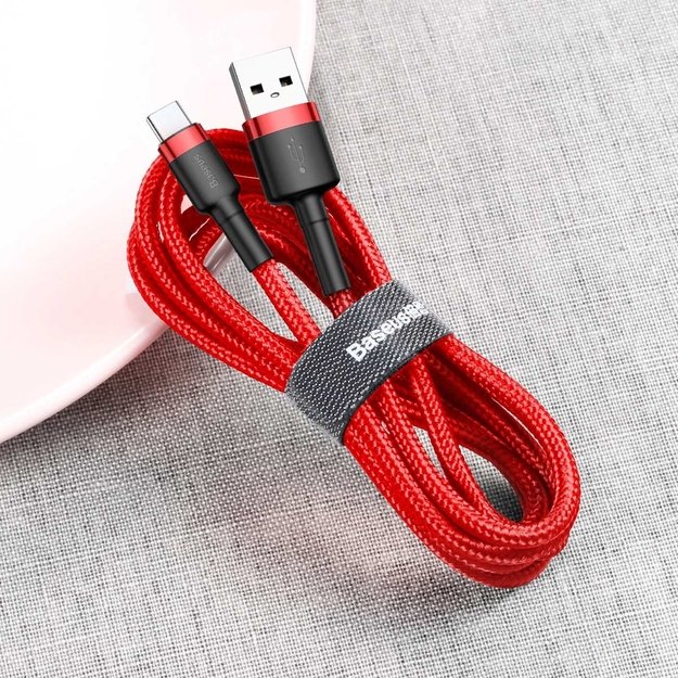 Baseus Cafule USB-A / USB-C QC 3.0 3A cable 1 m - red 3