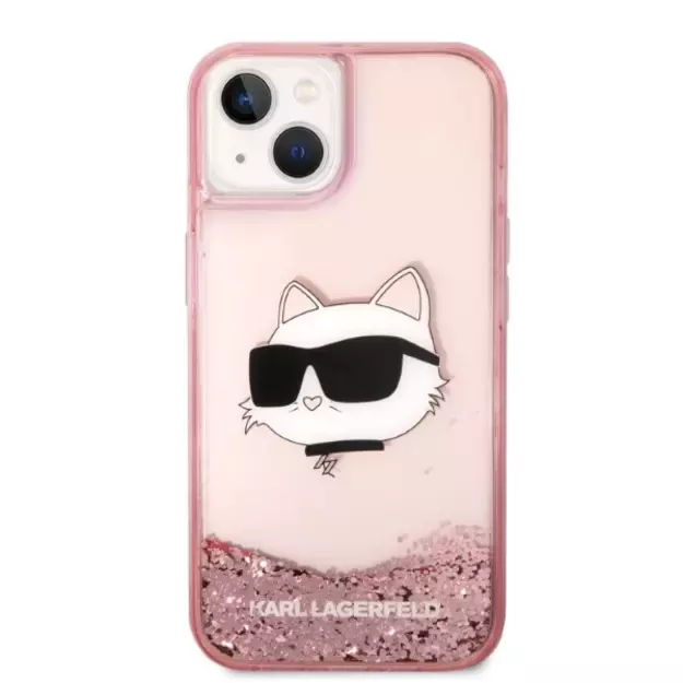Karl Lagerfeld Glitter Choupette Head case for iPhone 14 Plus - pink 2