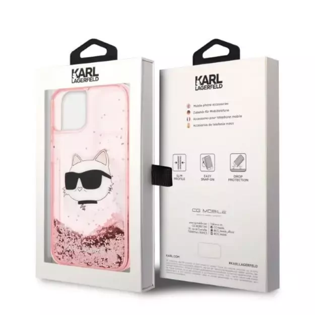 Karl Lagerfeld Glitter Choupette Head case for iPhone 14 Plus - pink 7