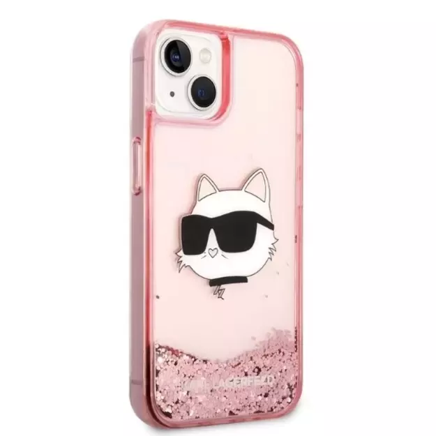 Karl Lagerfeld Glitter Choupette Head case for iPhone 14 Plus - pink 3