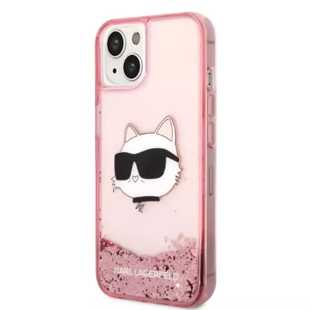 Karl Lagerfeld Glitter Choupette Head case for iPhone 14 Plus - pink 1