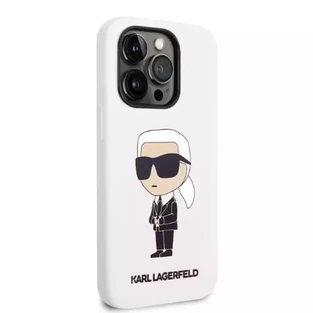 Karl Lagerfeld Silicone Ikonik case for iPhone 14 Pro Max - white 10