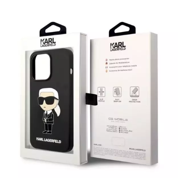Karl Lagerfeld KLHMP14XSNIKBCK iPhone 14 Pro Max 6.7&quot  hardcase black/black Silicone Ikonik Magsafe 14