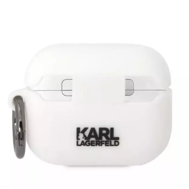 Karl Lagerfeld KLACAPSILKCW AirPods Pro cover white/white Silicone Karl &amp  Choupette 1