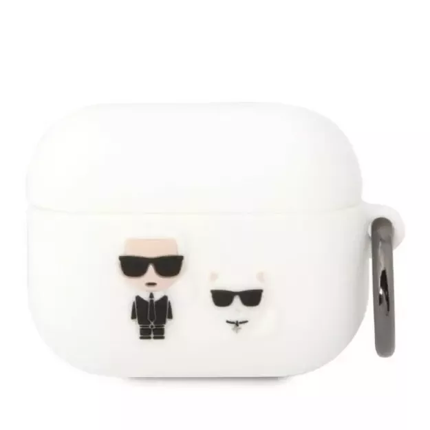 Karl Lagerfeld KLACAPSILKCW AirPods Pro cover white/white Silicone Karl &amp  Choupette